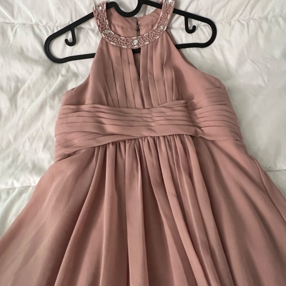 JJ's House Dusty Rose Beaded Junior Bridesmaid Dress Floor-Length Sz J14 173287 - Picture 2 of 9